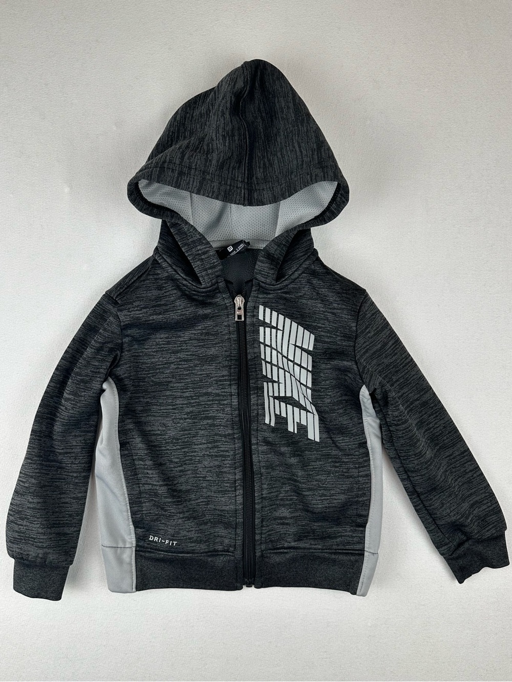 Nike Dri-Fit Hooded Full Zip Sweatshirt Colorblock Logo 3T